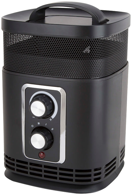 PowerZone PTC-156 Ceramic PTC Heater, 12.5 A, 120 V, 750 to 1500 W, 1500 W Heating, 2-Heating Stage, Black