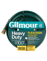 Gilmour 864001-1001 Heavy-Duty Garden Hose, 5/8 in, 100 ft L, Spigot, Brass/Stainless Steel/Vinyl, Green