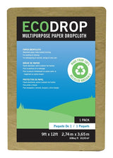 Trimaco 02101 Drop Cloth, 12 ft L, 9 ft W, 1/16 in Thick, Paper, Tan