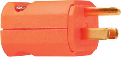 Legrand PS5965OCC20 Electrical Plug, Straight Blade, 15 A, 125 V, NEMA: NEMA 5-15P, Orange