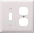 Pass & Seymour TradeMaster TP Series TP18-W Combination Wallplate, 4-3/4 in L, 4.68 in W, Standard, 2-Gang, Nylon