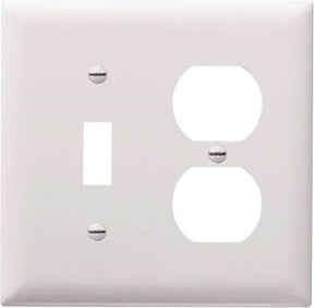 Pass & Seymour TradeMaster TP Series TP18-W Combination Wallplate, 4-3/4 in L, 4.68 in W, Standard, 2-Gang, Nylon