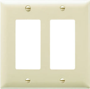 Pass & Seymour TradeMaster TP Series TP262ICC30 Wallplate, 4-11/16 in L, 4-3/4 in W, 2-Gang, Nylon, Ivory, Matte