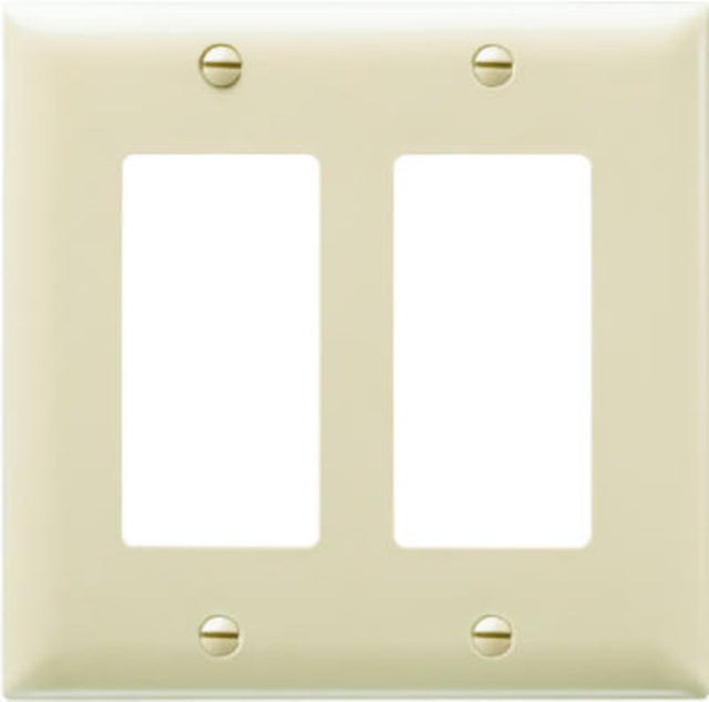 Pass & Seymour TradeMaster TP Series TP262ICC30 Wallplate, 4-11/16 in L, 4-3/4 in W, 2-Gang, Nylon, Ivory, Matte