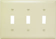 Pass & Seymour TradeMaster TP Series TP3-I Wallplate, 4-11/16 in L, 6.563 in W, 3-Gang, Nylon, Ivory, Matte
