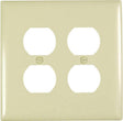 Pass & Seymour TradeMaster TPJ Series TPJ82ICC10 Outlet Wallplate, 5-1/16 in L, 5-1/8 in W, Jumbo, 2-Gang, Nylon, Ivory