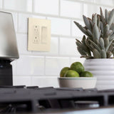 Pass & Seymour radiant Series RWP262LACC6 Wallplate, 4-1/2 in L, 4.96 in W, 2-Gang, Polycarbonate, Light Almond, Satin