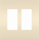 Pass & Seymour radiant Series RWP262LACC6 Wallplate, 4-1/2 in L, 4.96 in W, 2-Gang, Polycarbonate, Light Almond, Satin