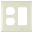 Pass & Seymour TradeMaster TP Series TP826LACC12 Combination Wallplate, 4.68 in L, 4-3/4 in W, Standard, 2-Gang, Nylon