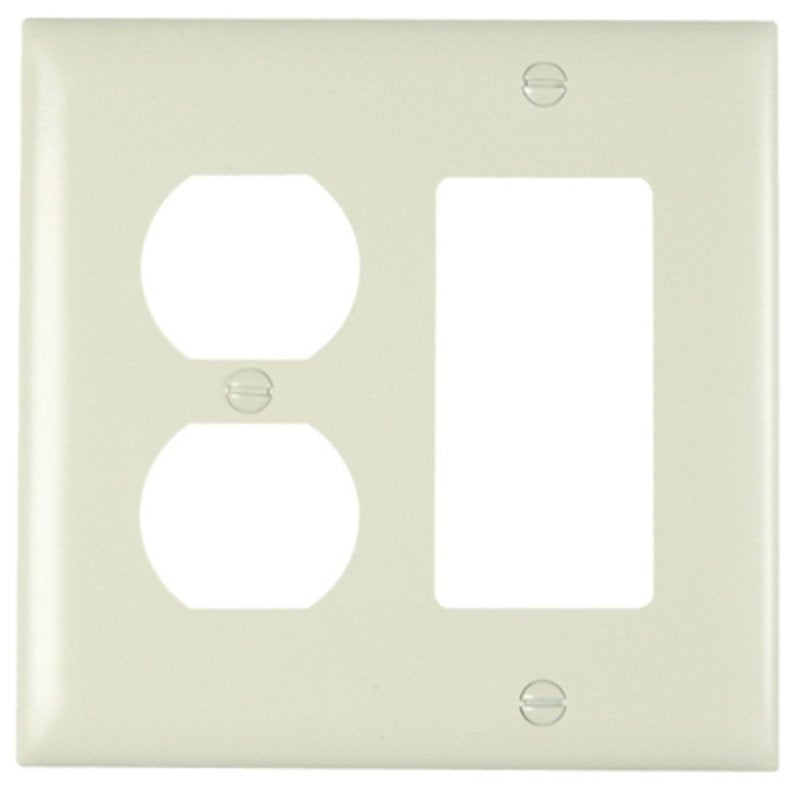 Pass & Seymour TradeMaster TP Series TP826LACC12 Combination Wallplate, 4.68 in L, 4-3/4 in W, Standard, 2-Gang, Nylon