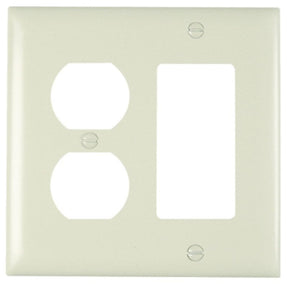 Pass & Seymour TradeMaster TP Series TP826LACC12 Combination Wallplate, 4.68 in L, 4-3/4 in W, Standard, 2-Gang, Nylon