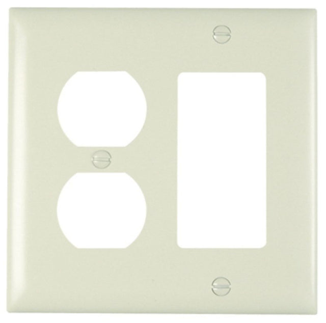Pass & Seymour TradeMaster TP Series TP826LACC12 Combination Wallplate, 4.68 in L, 4-3/4 in W, Standard, 2-Gang, Nylon