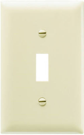 Pass & Seymour TradeMaster TP Series TP1-I Wallplate, 4-11/16 in L, 2.937 in W, 1-Gang, Nylon, Ivory, Matte
