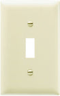 Pass & Seymour TradeMaster TP Series TP1-I Wallplate, 4-11/16 in L, 2.937 in W, 1-Gang, Nylon, Ivory, Matte