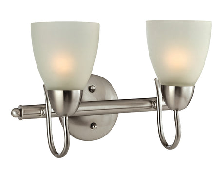 Boston Harbor V83NK02 Vanity Bar Fixture, 60 W, 2-Lamp, CFL Lamp, Steel Fixture, Brushed Nickel Fixture