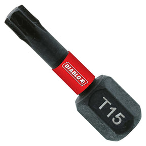 Diablo DT151P25 Drive Bit, #15 Drive, Torx Drive, 1/4 in Shank, Hex Shank, 1 in L