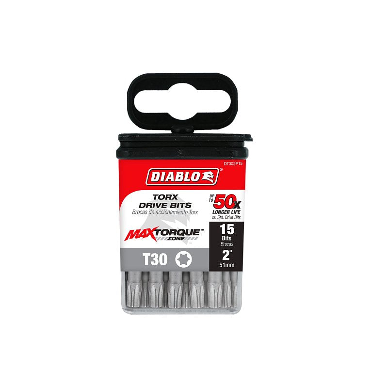 Diablo DT302P15 Drive Bit, #30 Drive, Torx Drive, 1/4 in Shank, Hex Shank, 2 in L