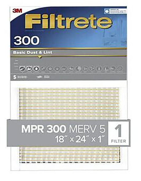 Filtrete 321-4 Air Filter, 24 in L, 18 in W, 5 MERV, 300 MPR, Pack of 4