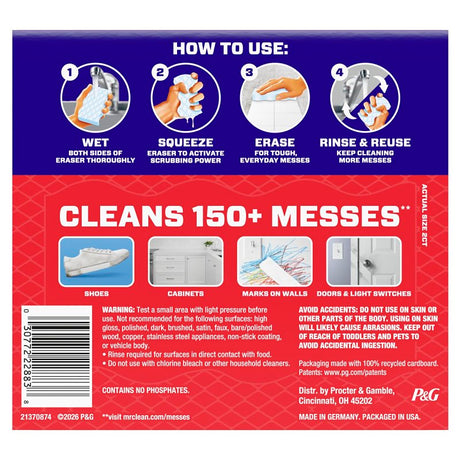 Mr Clean Magic Eraser 030772228835 Whole Home Extra Durable Sponge