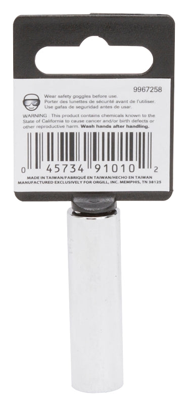 Vulcan MT6487672 Drive Socket, 3/8 in Socket, 1/4 in Drive, 6-Point, Chrome Vanadium Steel, Chrome