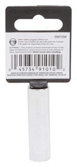 Vulcan MT6487672 Drive Socket, 3/8 in Socket, 1/4 in Drive, 6-Point, Chrome Vanadium Steel, Chrome