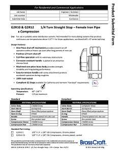 BrassCraft G2R12X CD Stop Valve, 1/2 x 3/8 in Connection, FIP x Compression, 125 psi Pressure, Manual Actuator