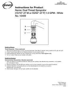 Danco 10499 Swivel Sprayrator, 15/16 x 55/64 in Male x Female Thread, Plastic, 1.5 gpm