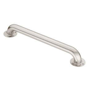 Moen LR7524 Grab Bar, 24 in L Bar, 300 lb, Stainless Steel, Screw Mounting, ADA Compliant