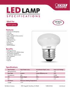 Feit Electric BPR14DM/927CA LED Bulb, Flood/Spotlight, 300 Lumens, 4 W, R14 Lamp, 40 W Equivalent, E26 Lamp Base