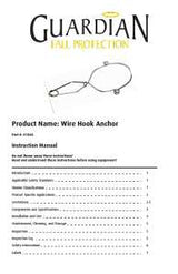 Guardian Fall Protection 01860 Wire Hook Anchor, Stainless Steel