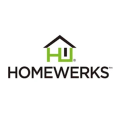 Homewerks logo with a house icon on a white background