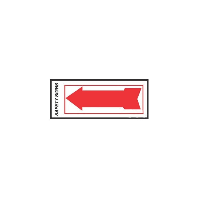 Hy-Ko FA-1 Safety Sign, Arrow, Red Legend, White Background, Vinyl, 4 in W x 11 in H Dimensions, Pack of 10