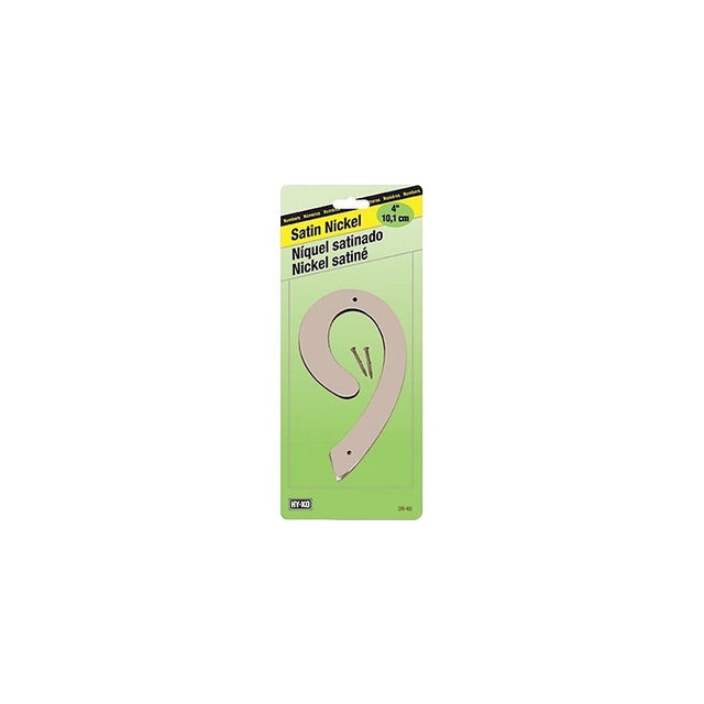 HY-KO SN-40/9 House Number, Character: 9, 4 in H Character, Nickel Character, Zinc, Pack of 10