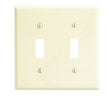 Leviton 001-86009-000 Wallplate, 4-1/2 in L, 4.56 in W, 2-Gang, Thermoset, Ivory, Smooth