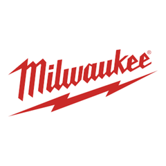 Milwaukee logo with red text and lightning bolt on a white background