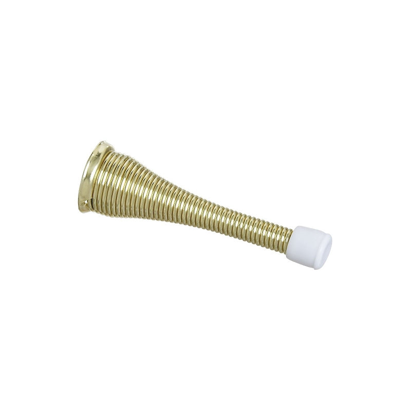 National Hardware N184-291 Door Stop, 3-43/64 in L, 3 in Projection, Rubber/Steel, Brass
