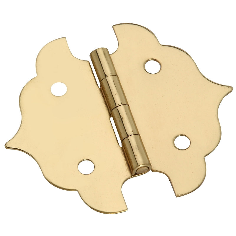 National Hardware N211-813 Decorative Hinge, 1.13 in H Door Leaf, 0.02 in Thick Door Leaf, Brass, Antique Brass