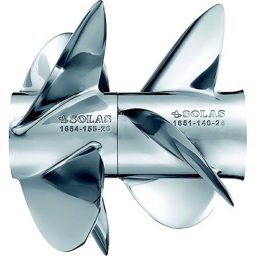 Solas 165415823 Dual Propeller For Mercruiser Bravo Three, Stainless Steel, Front