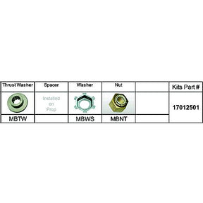Solas 17012501 Fixed Hub Prop Hardware Kit - Mercury, Type B