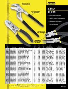 STANLEY 84-098 Slip Joint Plier, 8 in OAL, 11/16 in Jaw Opening, Cushion-Grip Handle, 1-3/8 in L Jaw