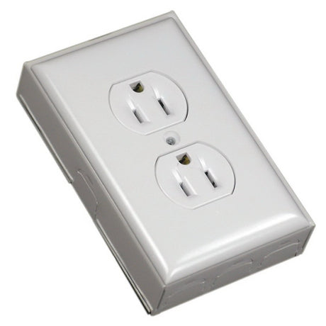 Wiremold 700 Series BW2 Outlet Box, 1-Gang, Metal, White, Wall Mounting