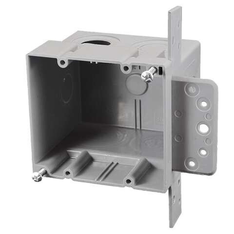 Cantex EZ Box New Work 38 cu in Rectangle PVC 2 gang Outlet Box Gray