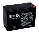 Universal Power Group UB12100-S 10 Ah 12 V Lead Acid Battery, Pack of 2