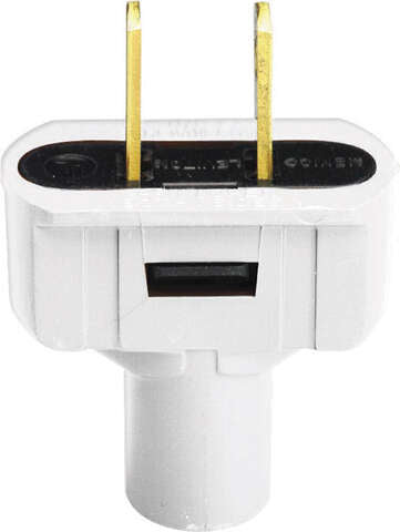 Leviton Residential Vinyl Straight Blade Plug 1-15P 18-14 AWG 2 Pole 2 Wire, Pack of 25