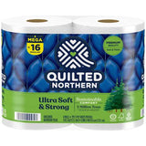 Quilted Northern Ultra Soft & Strong Toilet Paper 4 Rolls 295 sheet 124.5 sq ft, Pack of 12