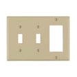 Leviton Ivory 3 gang Thermoset Plastic Decorator/Toggle Wall Plate 1 pk