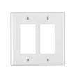 Leviton White 2 gang Plastic Decorator Oversized Wall Plate 1 pk