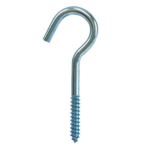 Hampton Small Zinc-Plated Silver Steel 4.0625 in. L Ceiling Hook 60 lb 1 pk, Pack of 20