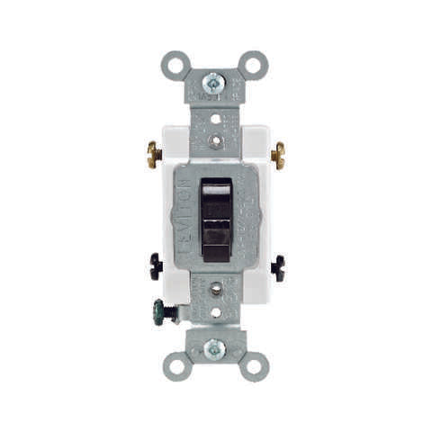 Leviton Commercial 20 amps Toggle Switch Brown 1 pk