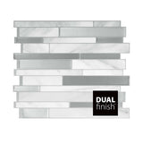 Smart Tiles 9.63 in. W X 11.55 in. L Gray/White Mosaic Vinyl Adhesive Wall Tile 4 pc, Pack of 6